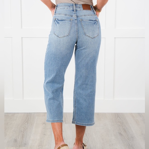 Judy Blue Double the Cool Cropped Wide Leg High Waist Jeans Size 30 - Picture 2 of 8